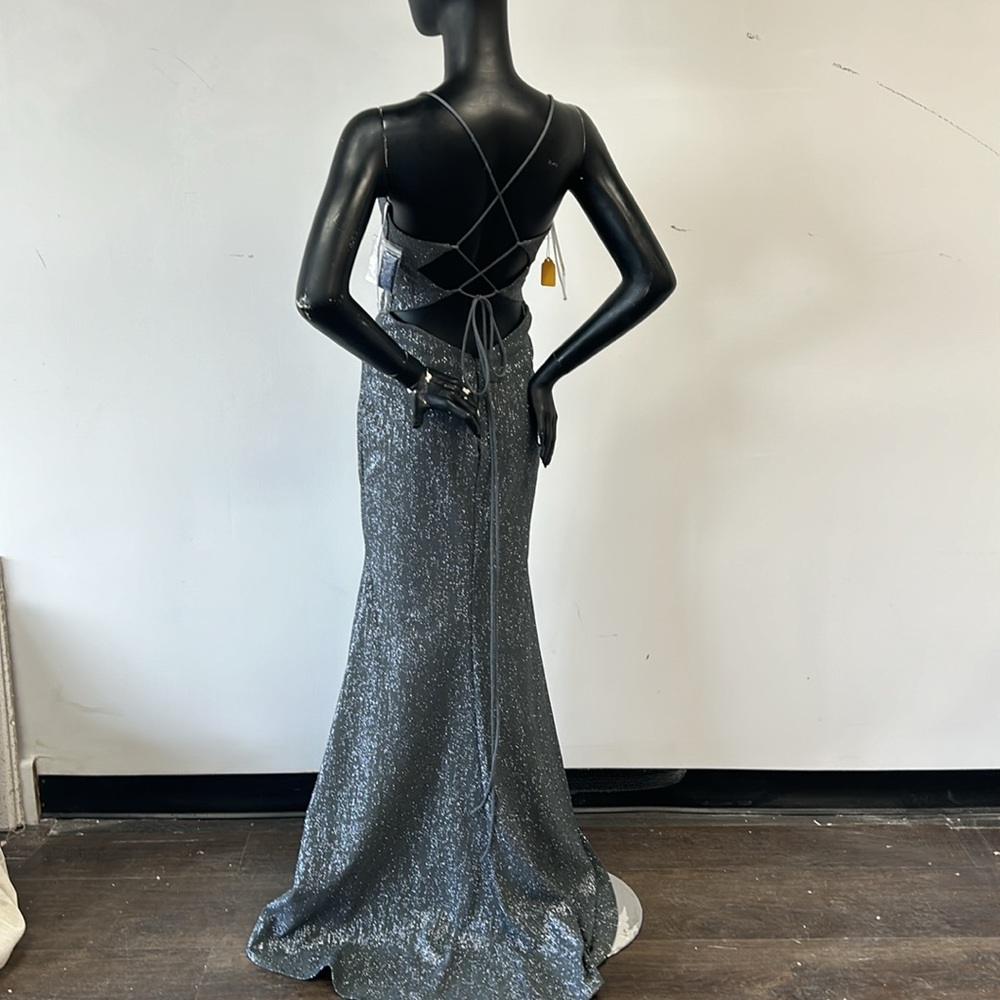 Studio 17 12837 Size 4 Gunmetal long dress